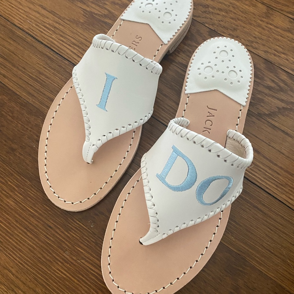 Jack Rogers Embroidered “I Do” Sandals